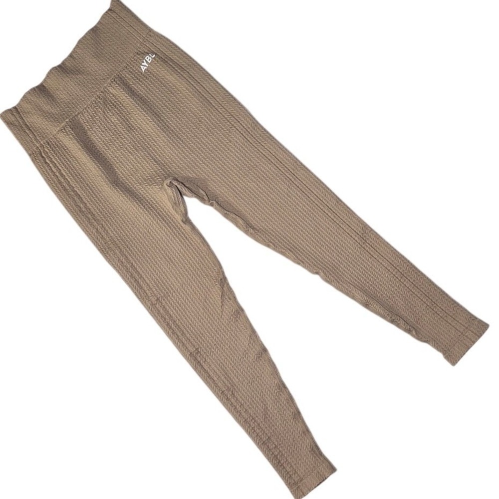 AYBL Seamless Texturedā Leggings Taupe Activewear Athleisure Size M compression